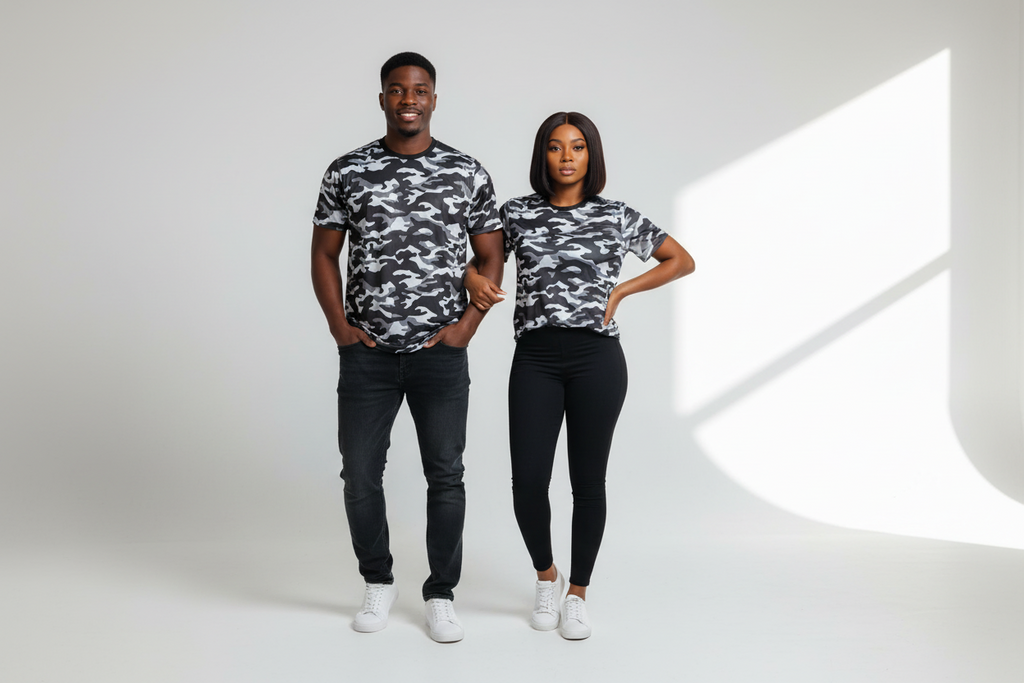 Urban Unisex Black Camo Performance Tee