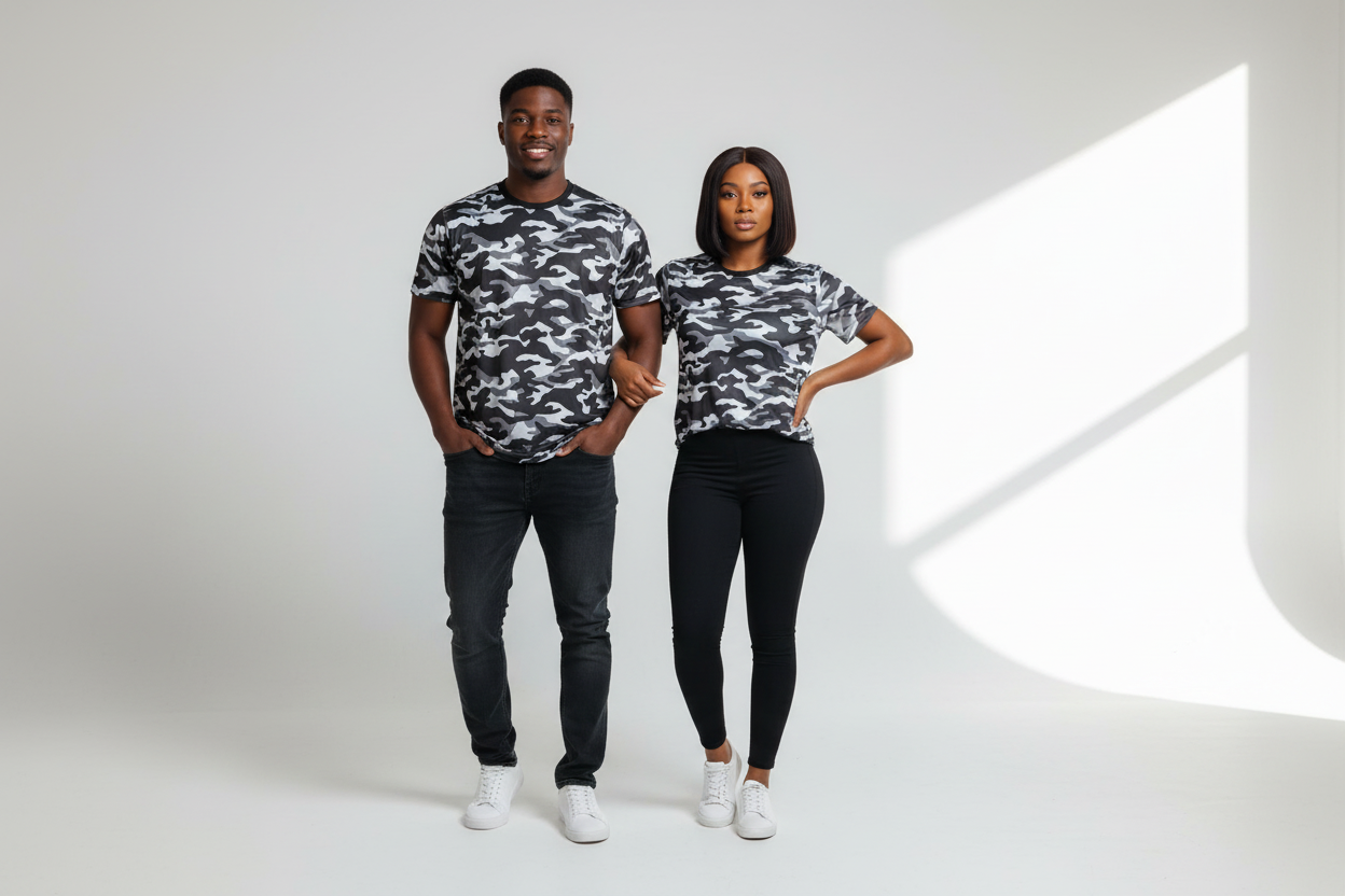 Urban Unisex Black Camo Performance Tee