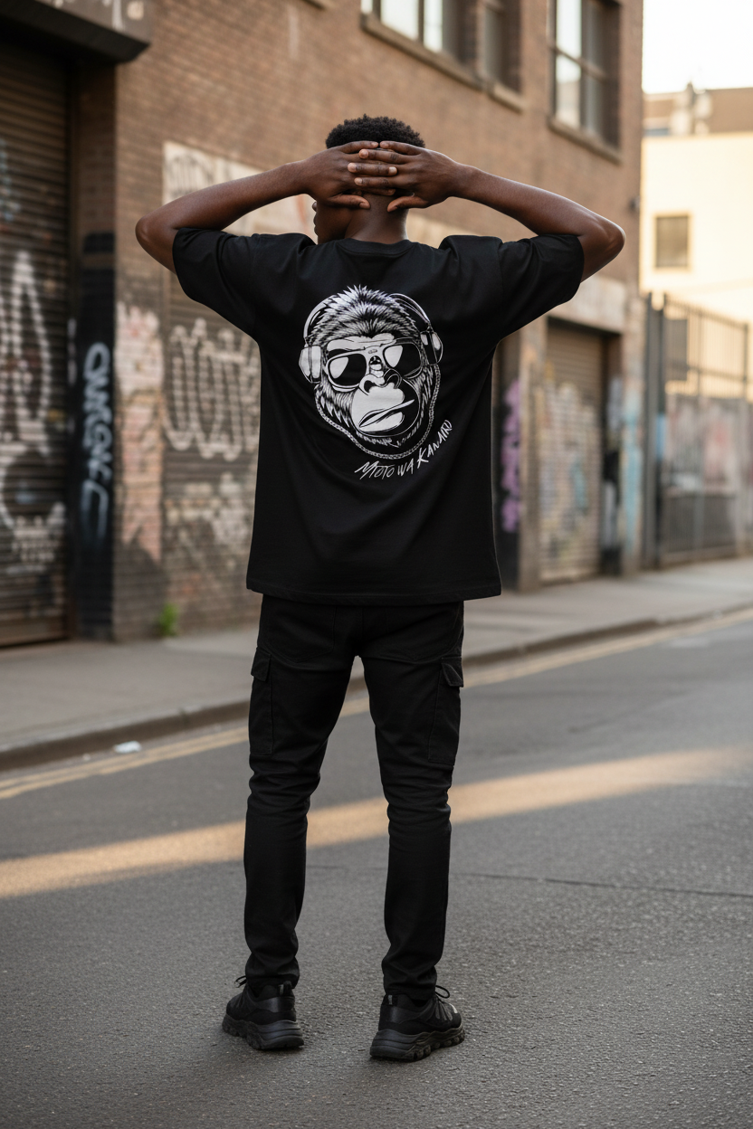 Black Unisex Oversize Tee - Mtoto Wa Kanairo