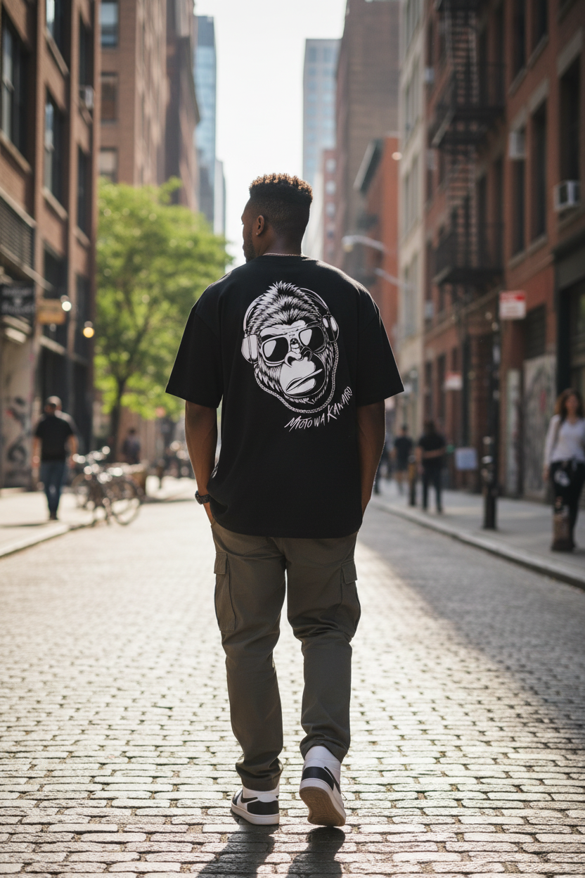 Black Unisex Oversize Tee - Mtoto Wa Kanairo