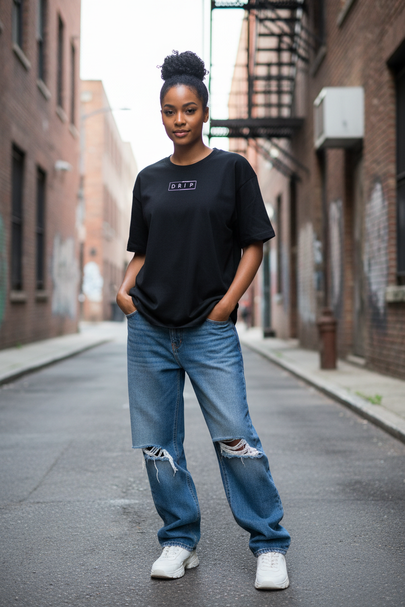 Black Unisex Oversize Tee - Mtoto Wa Kanairo