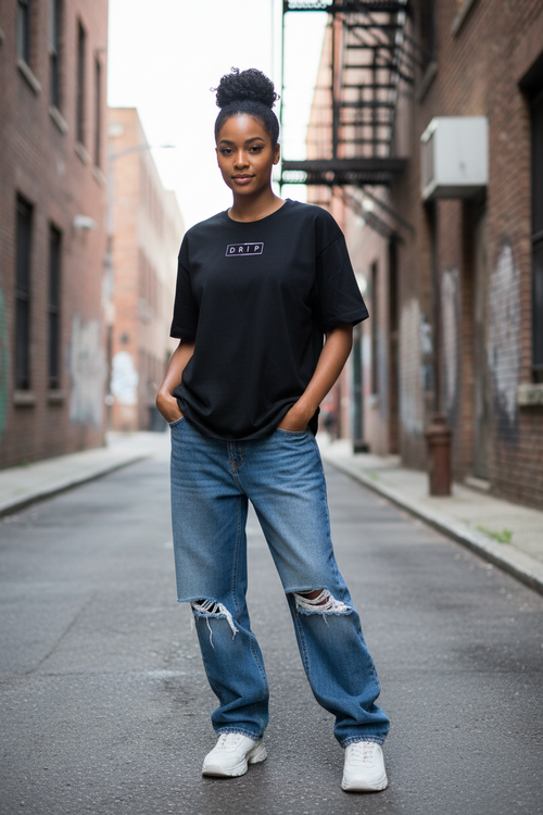 Black Unisex Oversize Tee - Mtoto Wa Kanairo