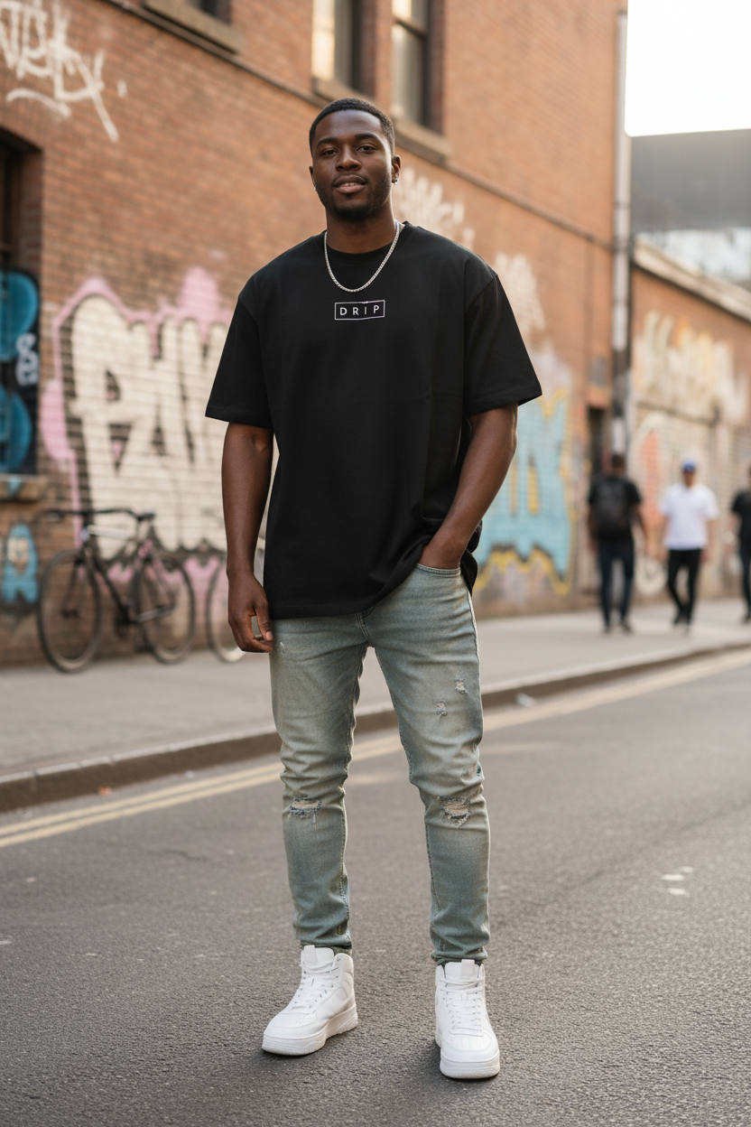 Black Unisex Oversize Tee - Mtoto Wa Kanairo
