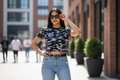 Urban Crop Top Black Camo Performance Tee