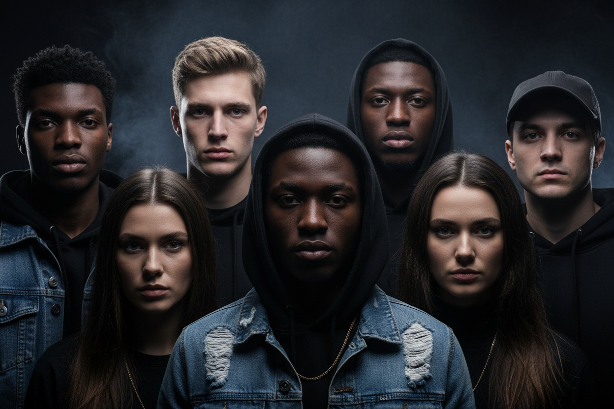 Multicultural diverse youth group